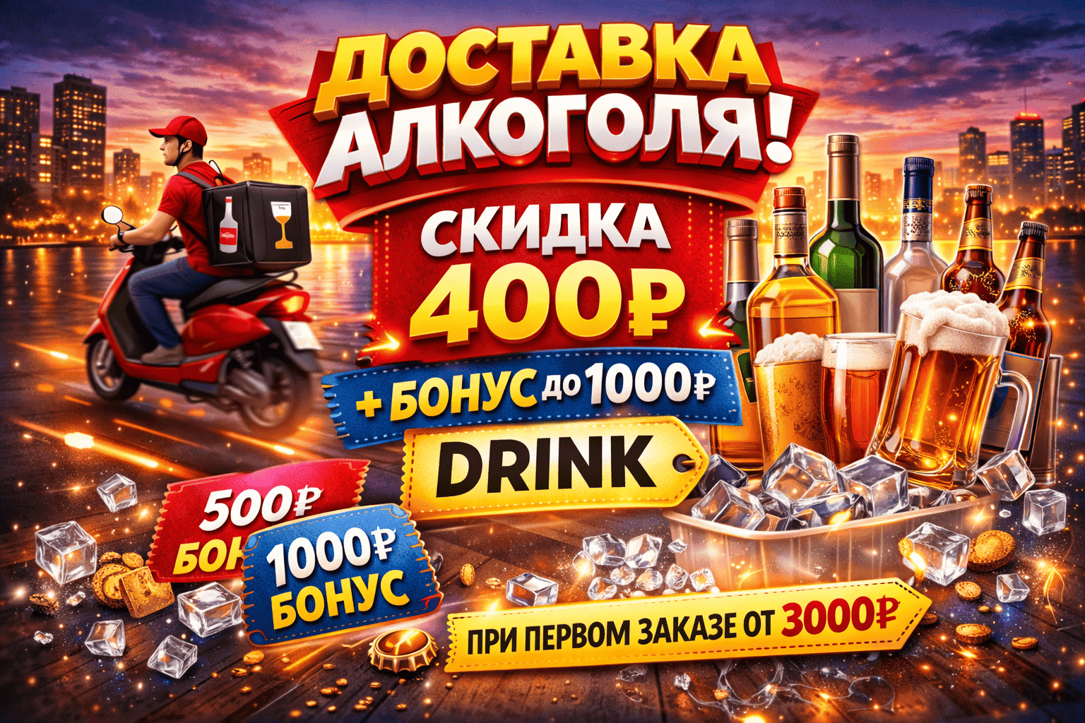 Спецпредложение на напитки и закуски в Самаре